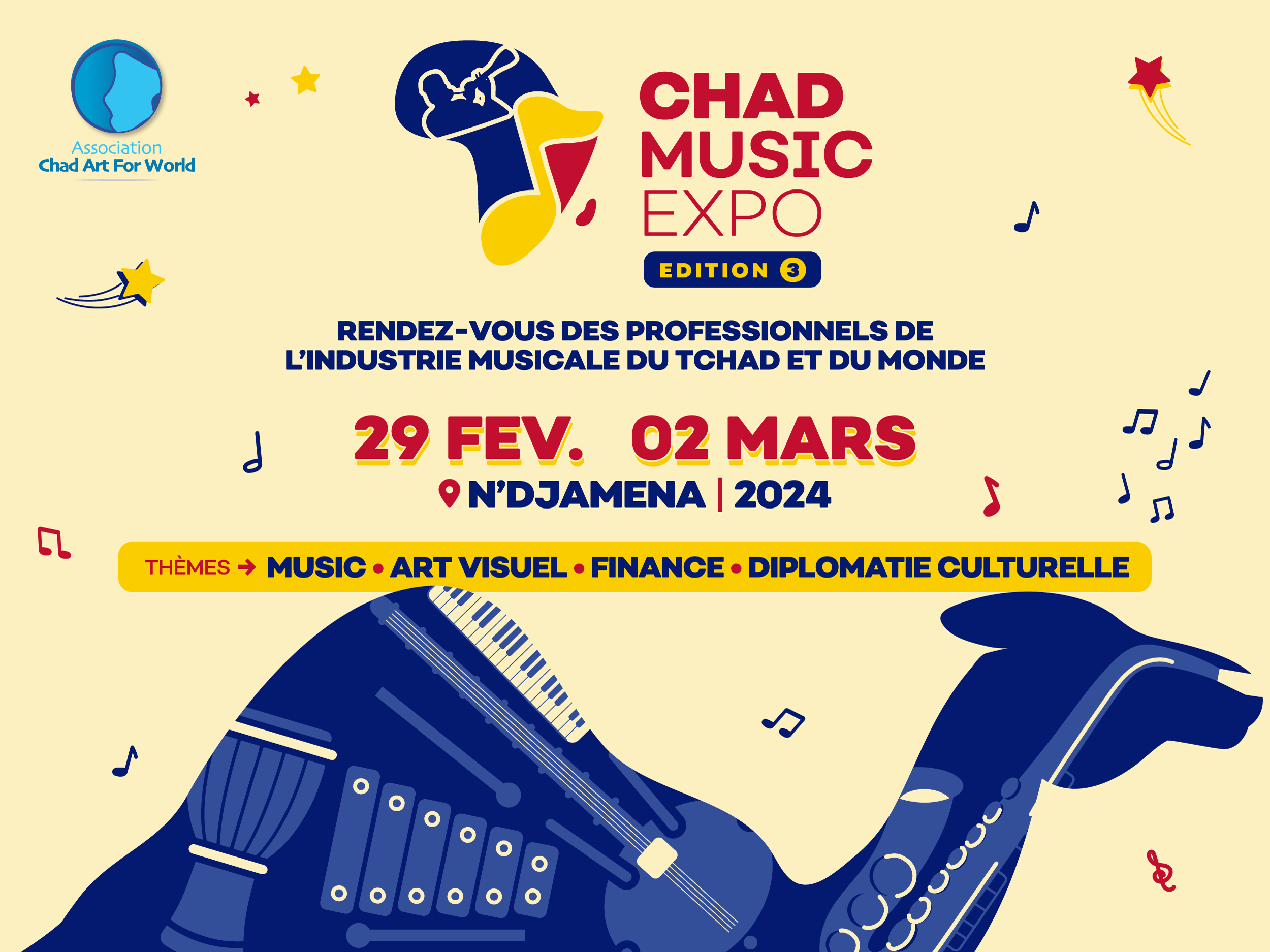 CHADMEX 2024 Rencontres Et Collaborations Au C Ur De La 3e Dition   Affiche Chad Music Expo 