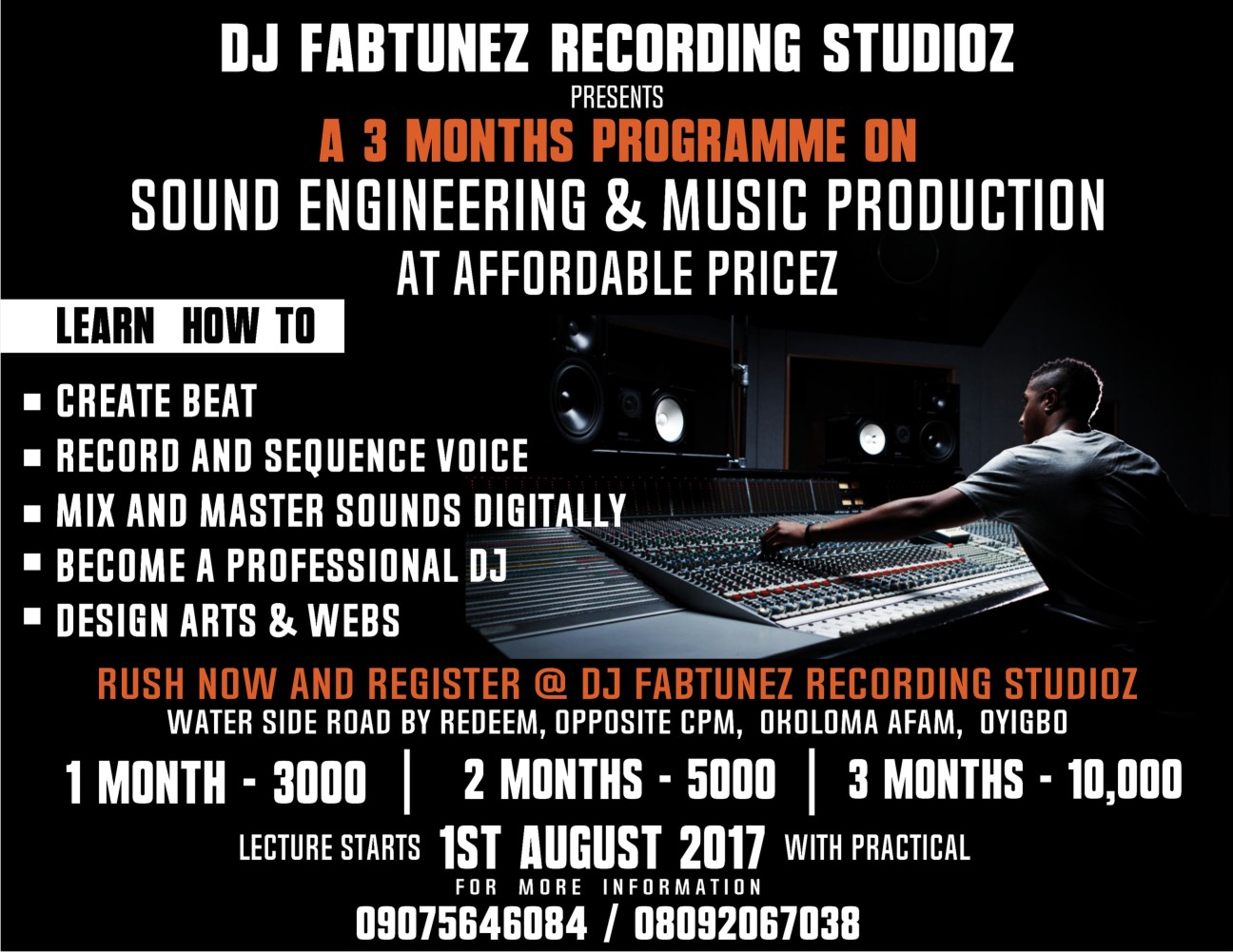 SOUND ENGINEERING PROGRAMME Music In Africa