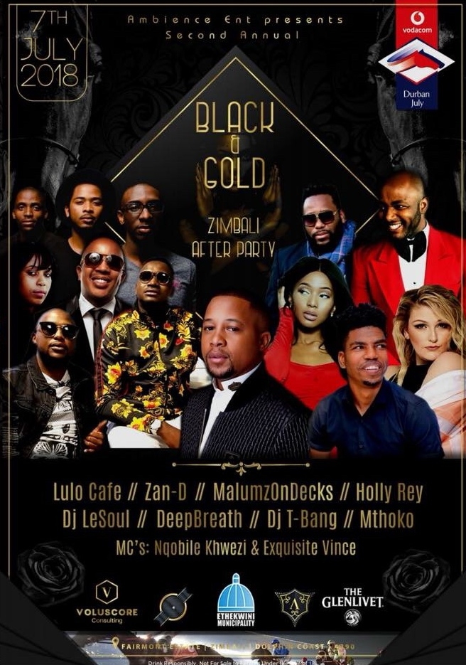 Black and Gold Durban July After Party (Fairmont Zimbali 2018) | Music ...