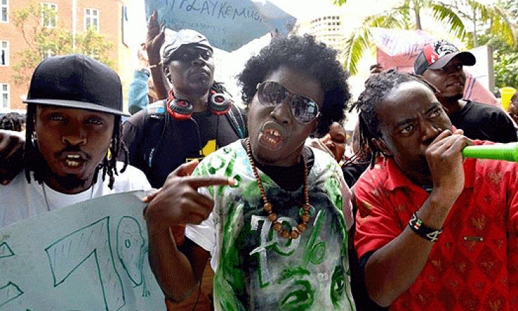 Musicians in Kenya protest. Photo: www.nairobinews.co.ke