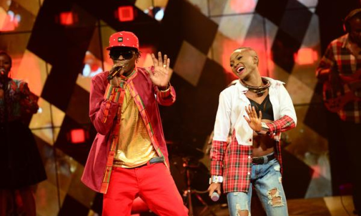 Uganda's artist Chameleone and Nigeria's Eva Alordiah. Photo: www.olorisupergal.com