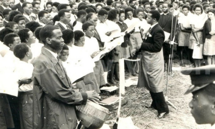 Ugandan Choir S Remarkable Journey To The Vatican Music In Africa - joseph kyagambiddwa conducting a choir at namugongo in the 1960s photo www newvision