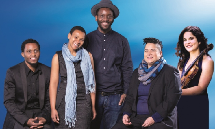 From left: SBYA 2016 winners Themba Mbuli, Siya Makuzeni, Mohau Modisakeng, Jade Bowers & Avigail Bushakevitz.