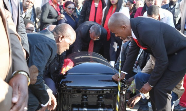 A scene from the funeral of South African singer David Masondo. Photo: icebolethugroup.co.za