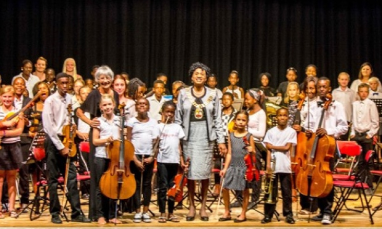 Swakopmund Mayor Paulina Ndahafa Nashilundo visiting the Junior Concert. Photo: www.bankwindhoek.com.na