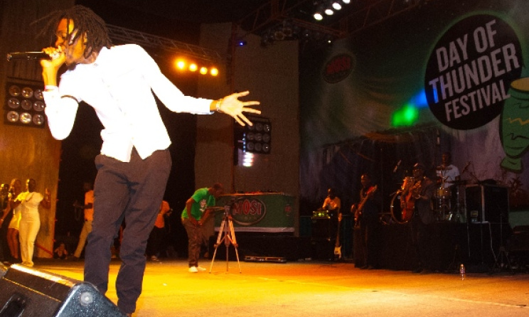 Jay Rox performs at the Mosi Lager Day of Thunder in Livingstone, Zambia. Photo: supplied