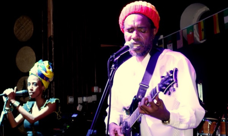 Sydney and Chanteuse on stage at the African Jazz Village. Photo by John Grinling