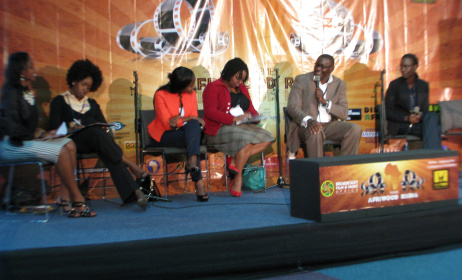 MCSK's Maurice Okoth addresses a past music panel.