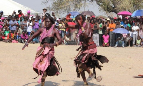 Older women performing ouvano at Olufuko.