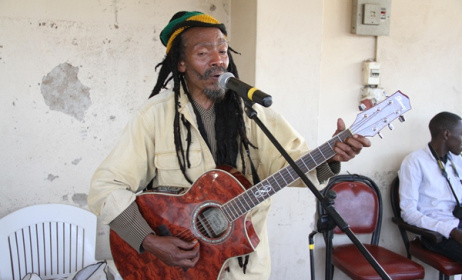 Ali 'Rastaman' Magobeni performing at The GoDown Arts Centre, Nairobi. Photo: Ketebul Music