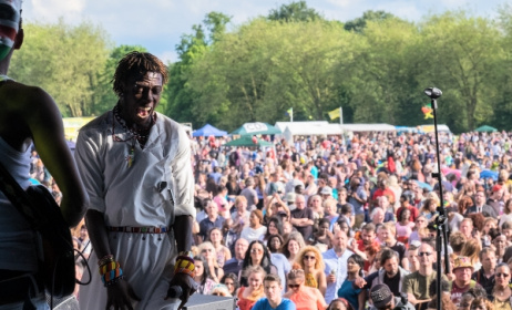 Kenyan band Sarabi on the Africa Oyé stage. Photo: Mark McNulty.