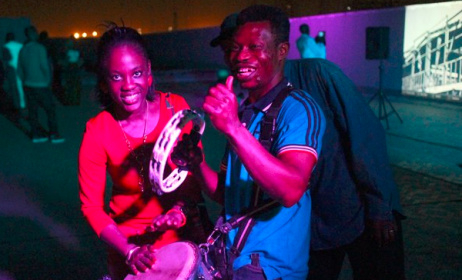 Partygoers atop Lagos City Hall