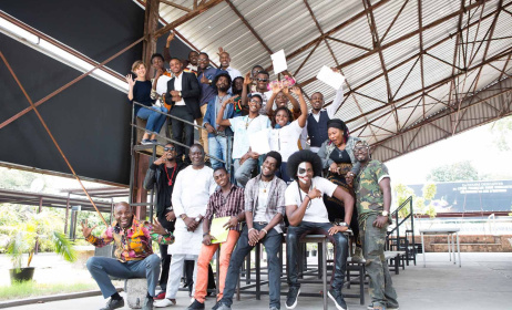 Les participants et les formateurs de l'atelier Music In Africa à Kinshasa (ph) Goethe-Institut/Catherine Trautes