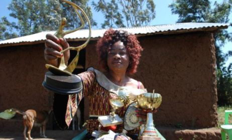 Princess Jully with some of her awards. Photo: www.sde.co.ke