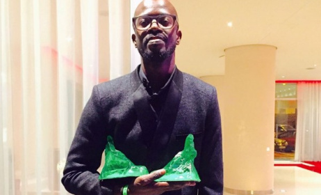 Black Coffee with the two DJ Awards. Photo: Black Coffee/Facebook