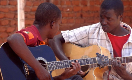 Guitar lessons at Music Crossroads Malawi. Photo: Facebook