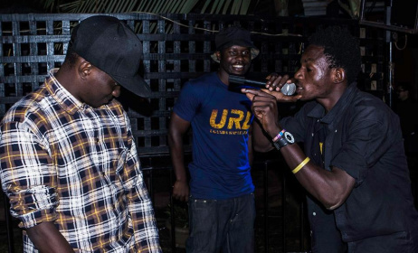 Oki Foever and MC Gold during a rap battle. Photo: Uganda Rap League Facebook