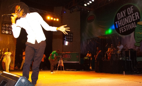 Jay Rox performs at the Mosi Lager Day of Thunder in Livingstone, Zambia. Photo: supplied