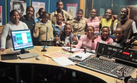 Recording a children's radio show in Swaziland. Photo: news.bbc.co.uk