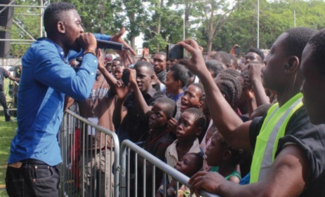 Zambian artist B Flow entertains the crowd at a live event. Photo: www.daily-mail.co.zm