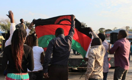 Music fans raise the Malawian flag at the 2014 Ufulu Festival. Photo: Ufulu Festival / Facebook