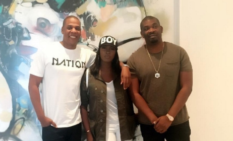 Jay Z, Tiwa Savage and Don Jazzy. Photo: Instagram