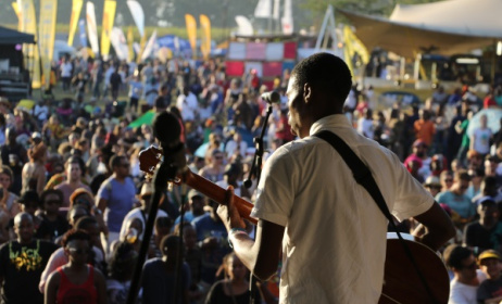 Bongeziwe Mabandla at Bushfire festival in 2015. Photo: Dave Durbach / Music In Africa