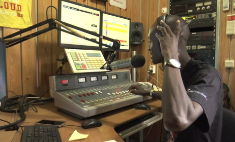 A radio presenter at work. Photo: www.vimeo.com