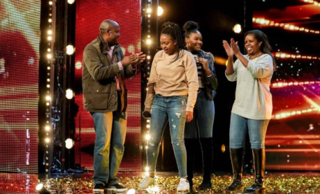 The 15 year old Sarah Ikumu with her family. She got a direct pass to the semi-final.  Photo: Twitter