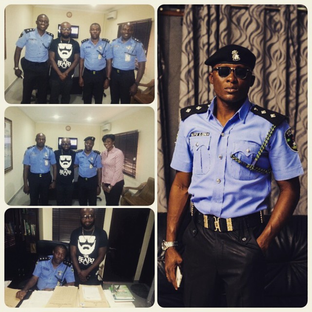 2Shotz and members of the Nigerian Police Public Relations department
