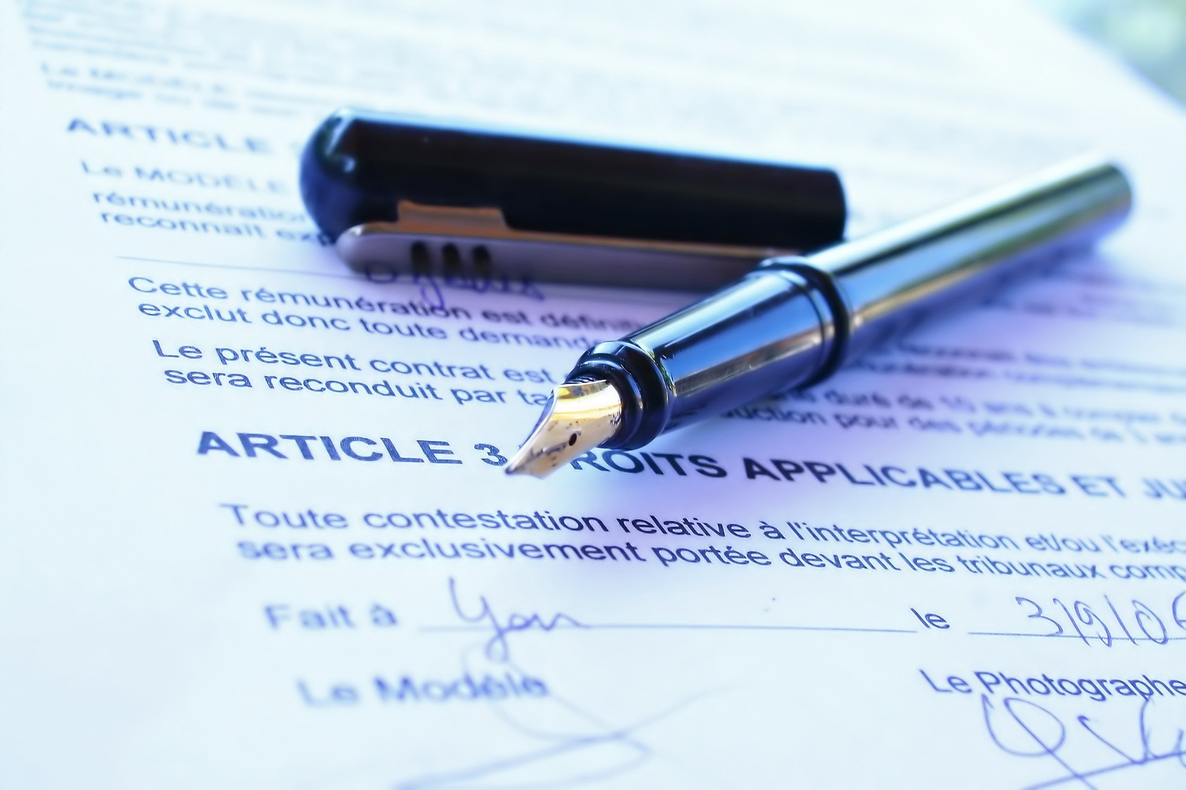 modèle d'un contrat (c) www.le-pongiste.com