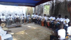 Drum Class at the School. Image: Amadu Bansang Jobarteh School