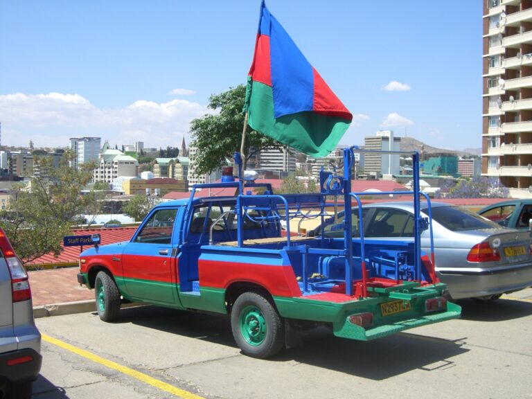 SWAPO campaign vehicle, by Pgallert, Creative Commons Attribution-Share Alike 3.0