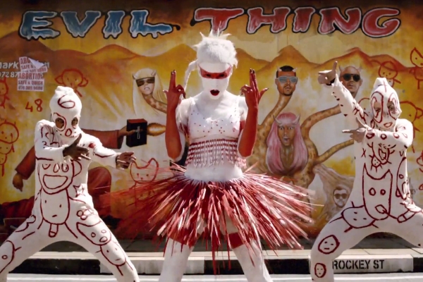A scene from Die Antwoord's video 'Fatty Boom Boom'.