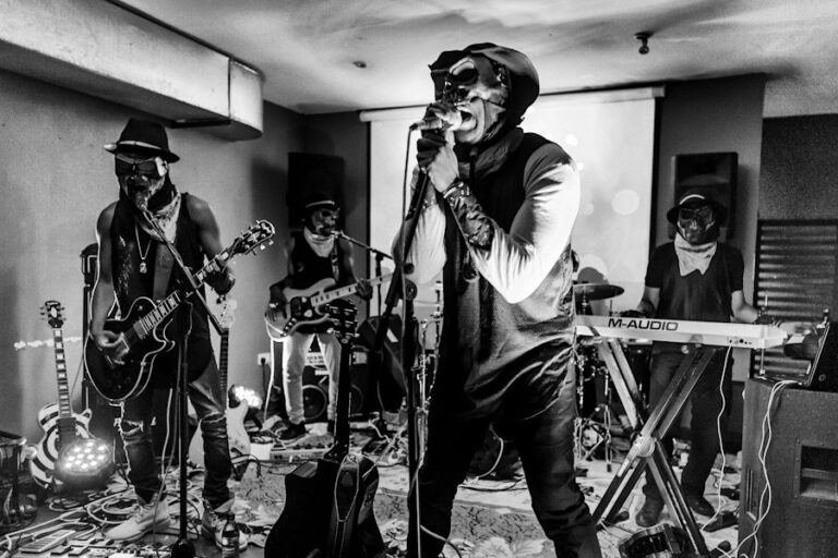 Dark Suburb performing at Champs in Accra. Photo: Colter Harper