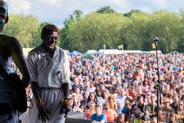 Kenyan band Sarabi on the Africa Oyé stage. Photo: Mark McNulty.