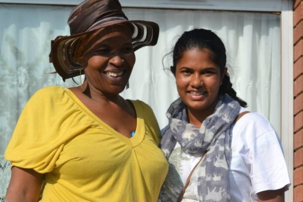 Taynita Harilal (right) with Ntsiki Dura, Dolly Rathebe’s only surviving child. Photo: Facebook