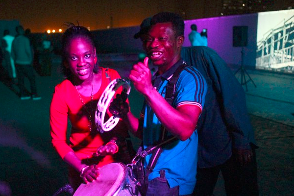 Partygoers atop Lagos City Hall