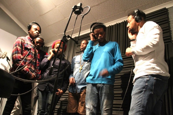 Arts in Activism recording session. Photo: www.artsinactivism.co.uk