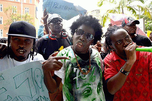Musicians in Kenya protest. Photo: www.nairobinews.co.ke