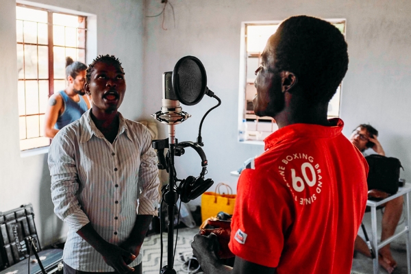 Recording in Malawi for Wired For Sound. Photo: Kim Winter