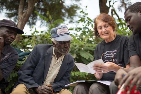 Philip Cheruiyot, whose grandfather sang on Hugh Tracey's recording of 'Chemirocha II', with Diane Thram. Photo: Ryan Kailath