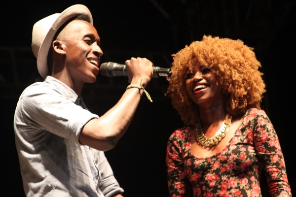 Ugandan artists Bruno Kigundu and Shebah at the Airtel Trace Music Star contest. Photo: mushroomincbiz.wordpress.com