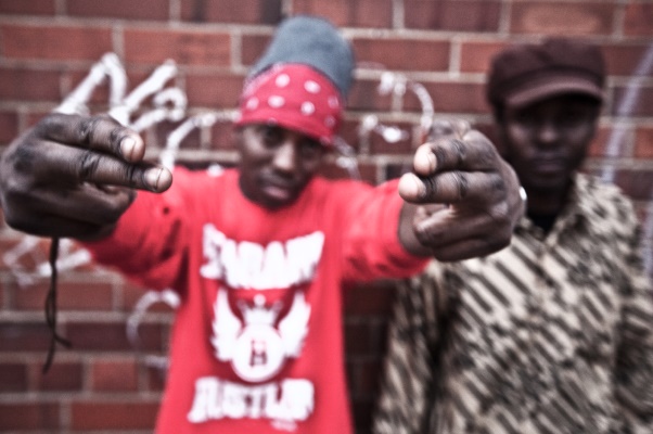 MCs Outspoken and Upmost, who make up Zim hip-hop act Dialectric Blue. Photo: Magee McIlvaine / nomadicwax.org