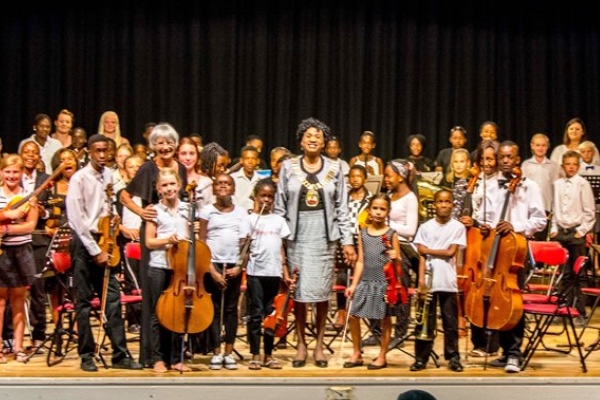 Swakopmund Mayor Paulina Ndahafa Nashilundo visiting the Junior Concert. Photo: www.bankwindhoek.com.na