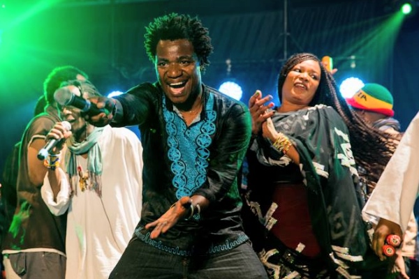 Tanzania's Msafiri Zawose on stage with the Nile Project in Nairobi, Kenya. Photo: Quaint Photography