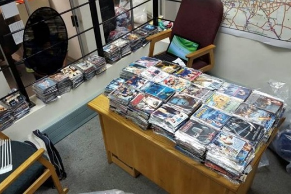 Some of the pirated DVDs confiscated by police during the recent bust in Johannesburg. Photo: mybroadband.co.za