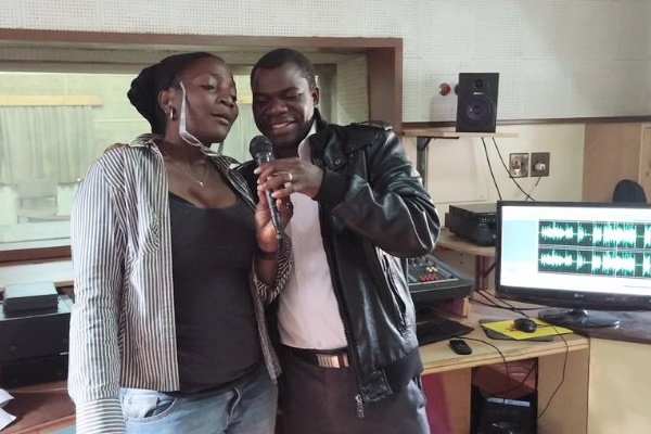 Zambian singer Maureen Lilanda at ZAMCOM Studios. Photo: UNICEF Zambia / Facebook