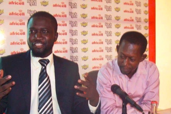 Abdou Karim Wagan Faye, right, was elected president of the Gambia Music Producers and Promoters Association. Photo: Facebook