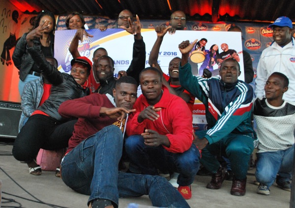 Murinye Express celebrate after receiving their $1000 cheque. Photo: Innocent Tinashe Mutero